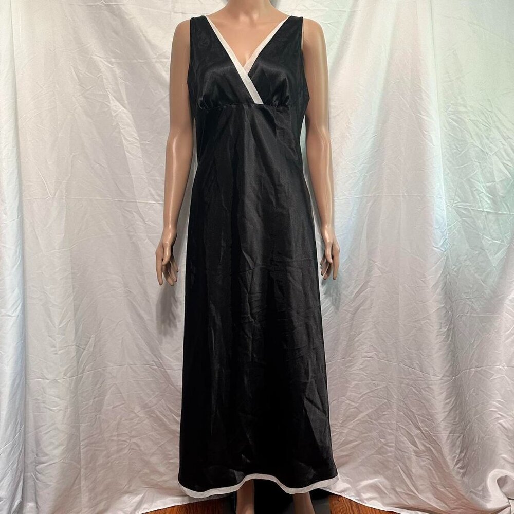 Jones new-york women's black and white slinky slip dress size M